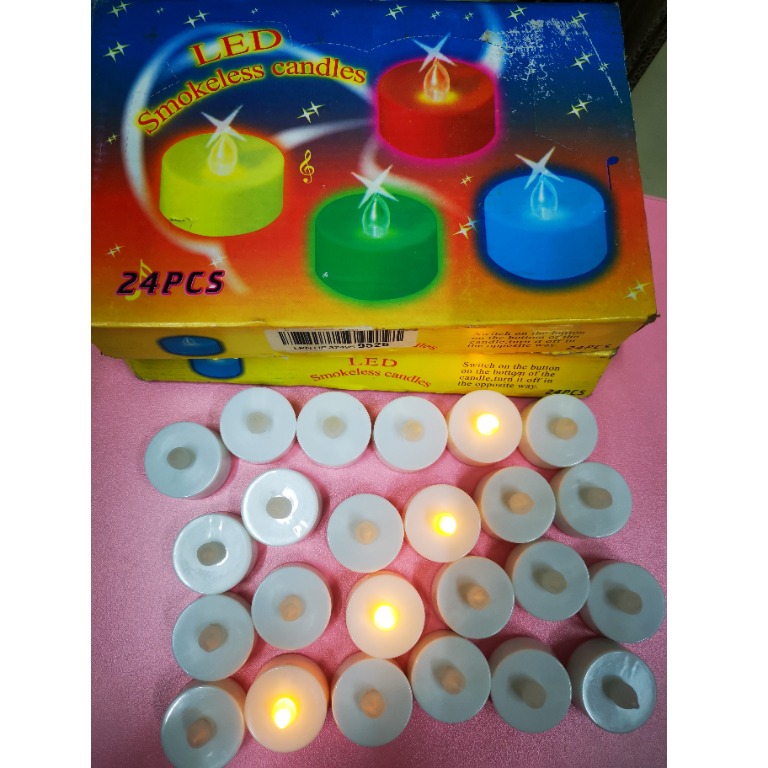 LED Smokeless Candles 24pcs 189, Furniture & Home Living, Home Decor
