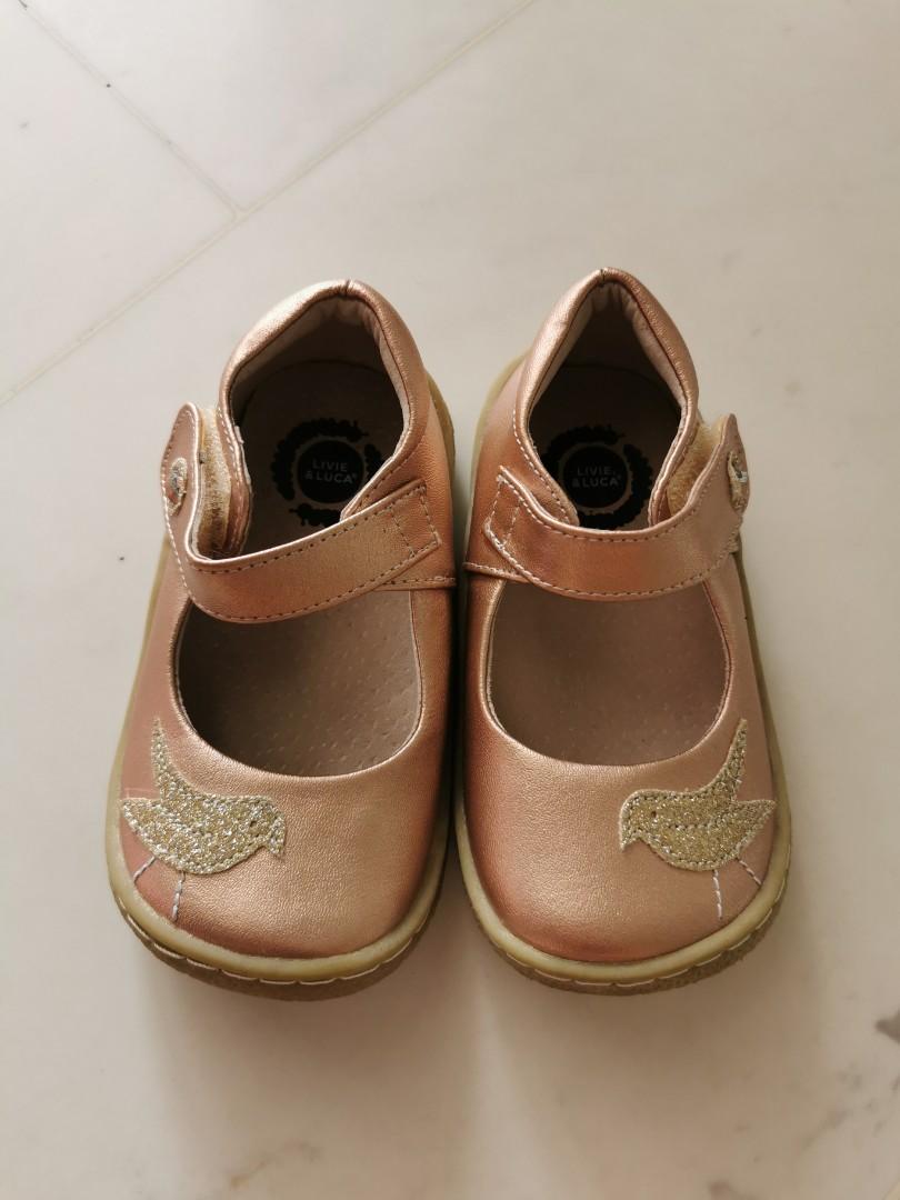 girls rose gold flats