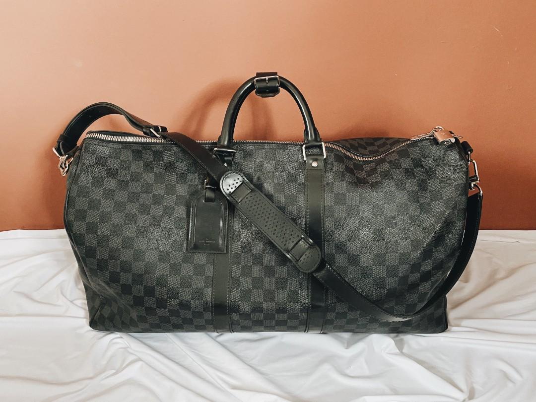 Louis Vuitton Keepall Bandoulière 55 Damier Graphite Canvas, Luxury, Bags & Wallets on Carousell