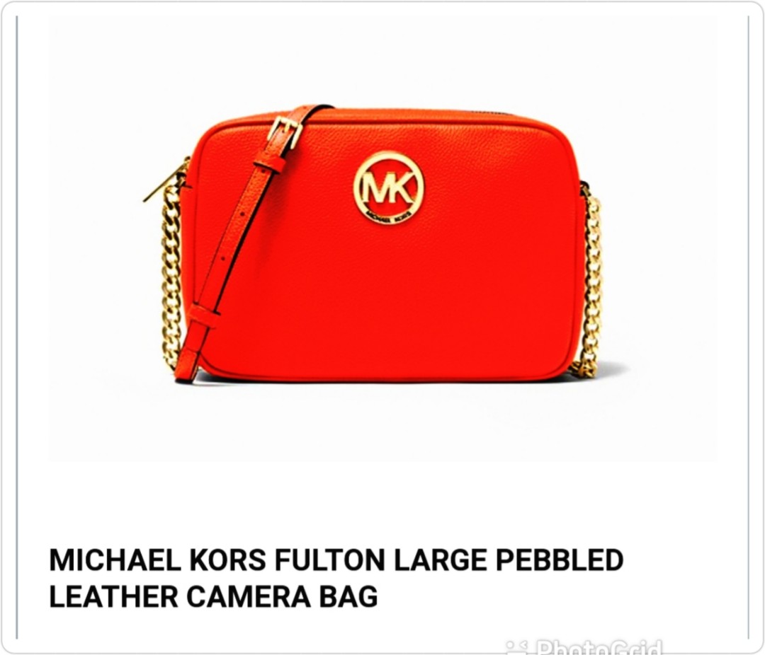Michael michael kors fulton large pebbled leather camera outlet bag
