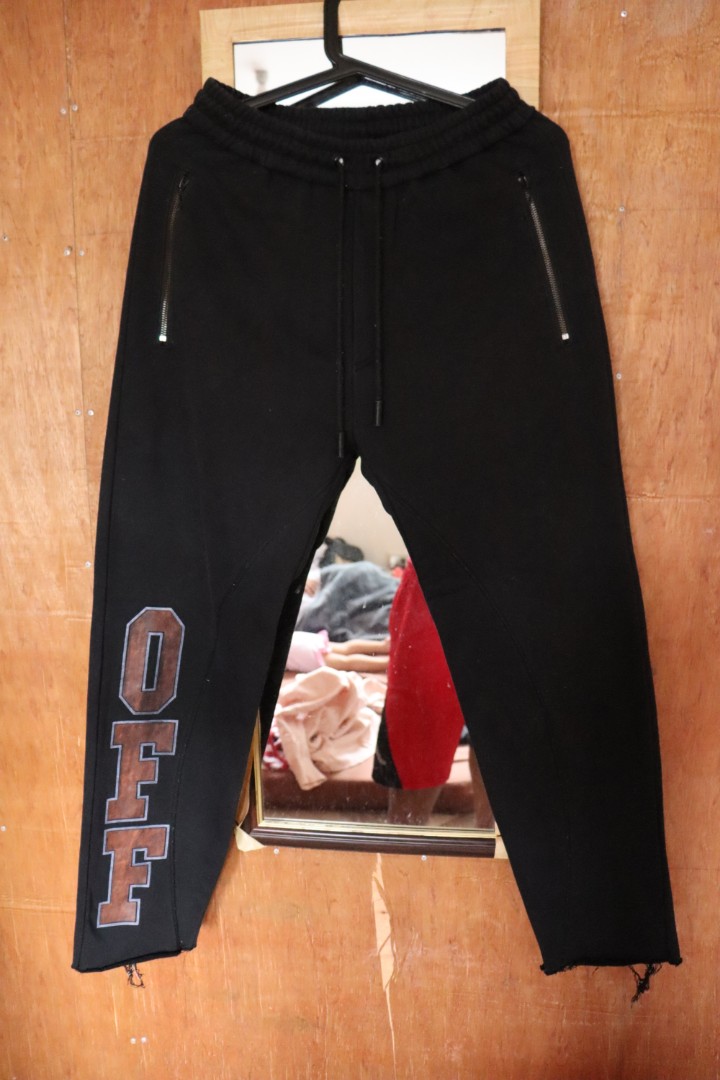 white cotton sweatpants