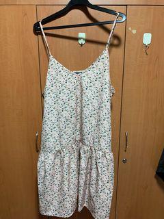 Pink floral dress with mermaid skirting