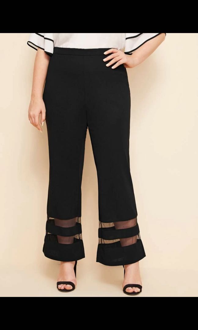 flare mesh pants