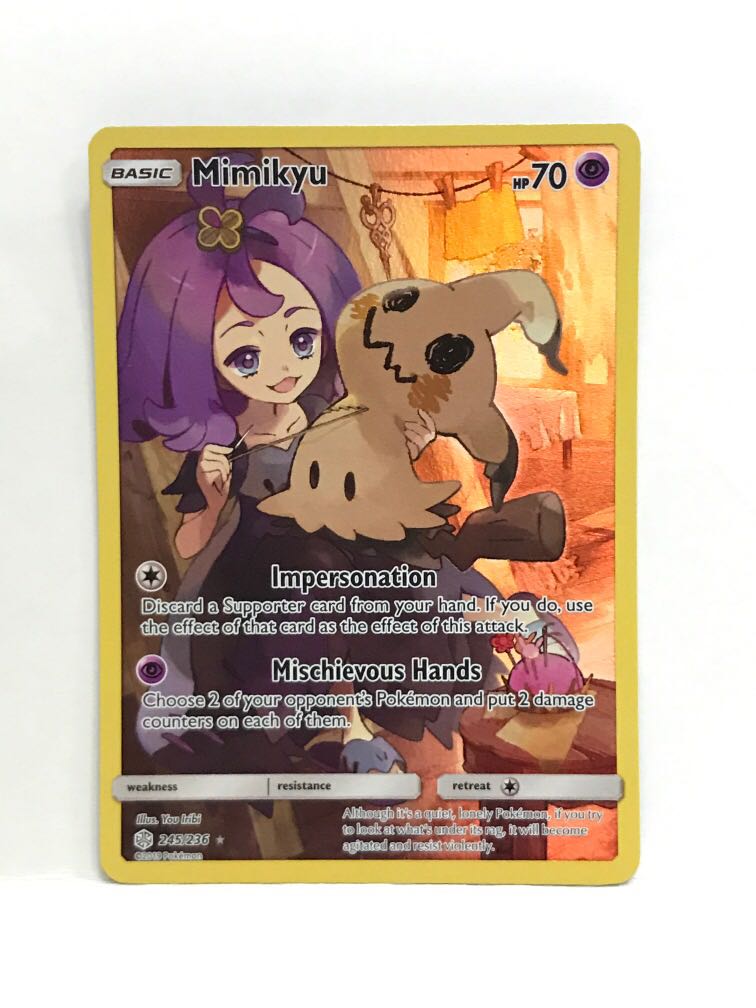 1x English Pokemon Cosmic Eclipse Secret Rare NM 245/236 Mimikyu 1x English Pokemon Cosmic Eclipse Secret Rare NM 245/236 Mimikyu