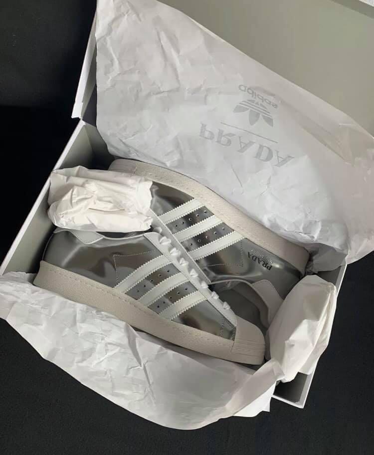 prada adidas superstar silver