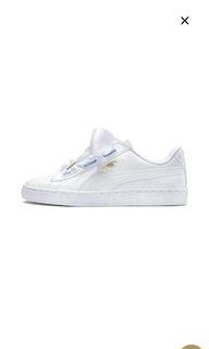 puma white ribbon shoes