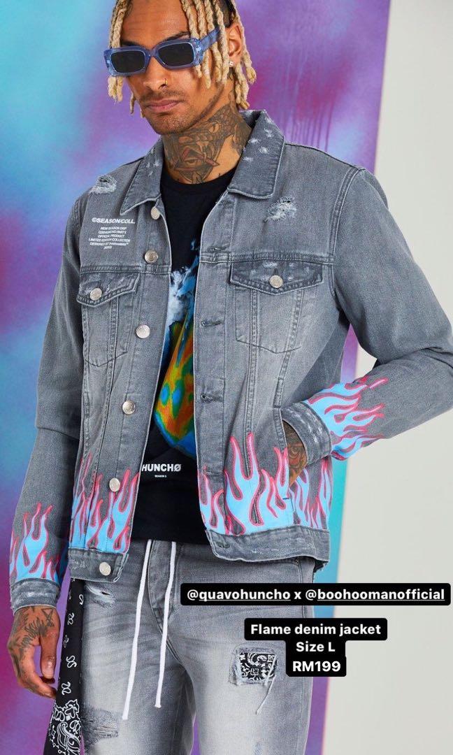 Flame denim jacket sales mens