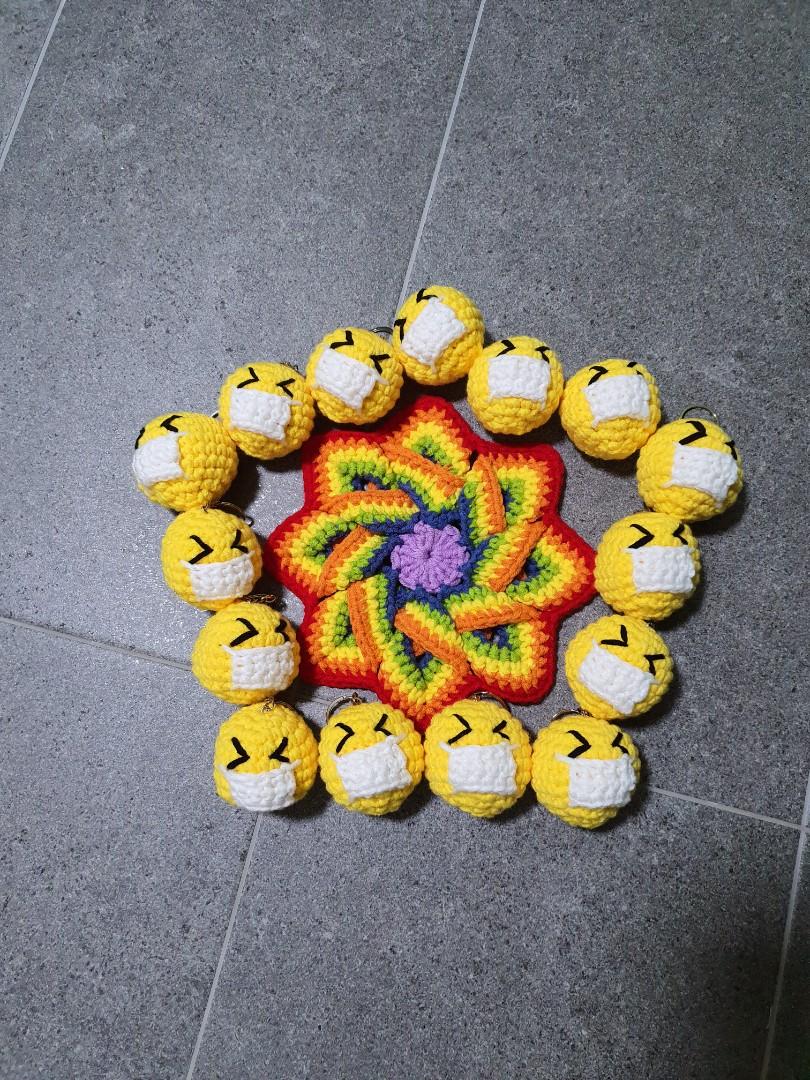 Rainbow Pride Mat (Category: Handmade Craft) located in Singapore. Submitted by adrenais (Listing ID 1044857607, Image 3). Description: Handmade crochet item, measures about 21cm tip to tip. It is a pot holder, rainbow mandala, yoga mat for your pet frog, or a really tiny blanket - the possibilities are endless. For more details see https://www.facebook.com/groups/716985419031138/?ref=share.
