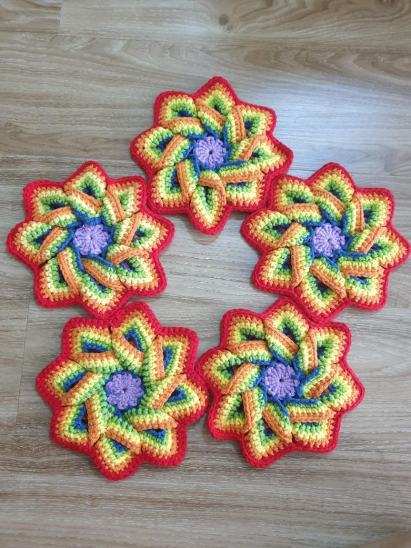 Rainbow Pride Mat (Category: Handmade Craft) located in Singapore. Submitted by adrenais (Listing ID 1044857607, Image 2). Description: Handmade crochet item, measures about 21cm tip to tip. It is a pot holder, rainbow mandala, yoga mat for your pet frog, or a really tiny blanket - the possibilities are endless. For more details see https://www.facebook.com/groups/716985419031138/?ref=share.