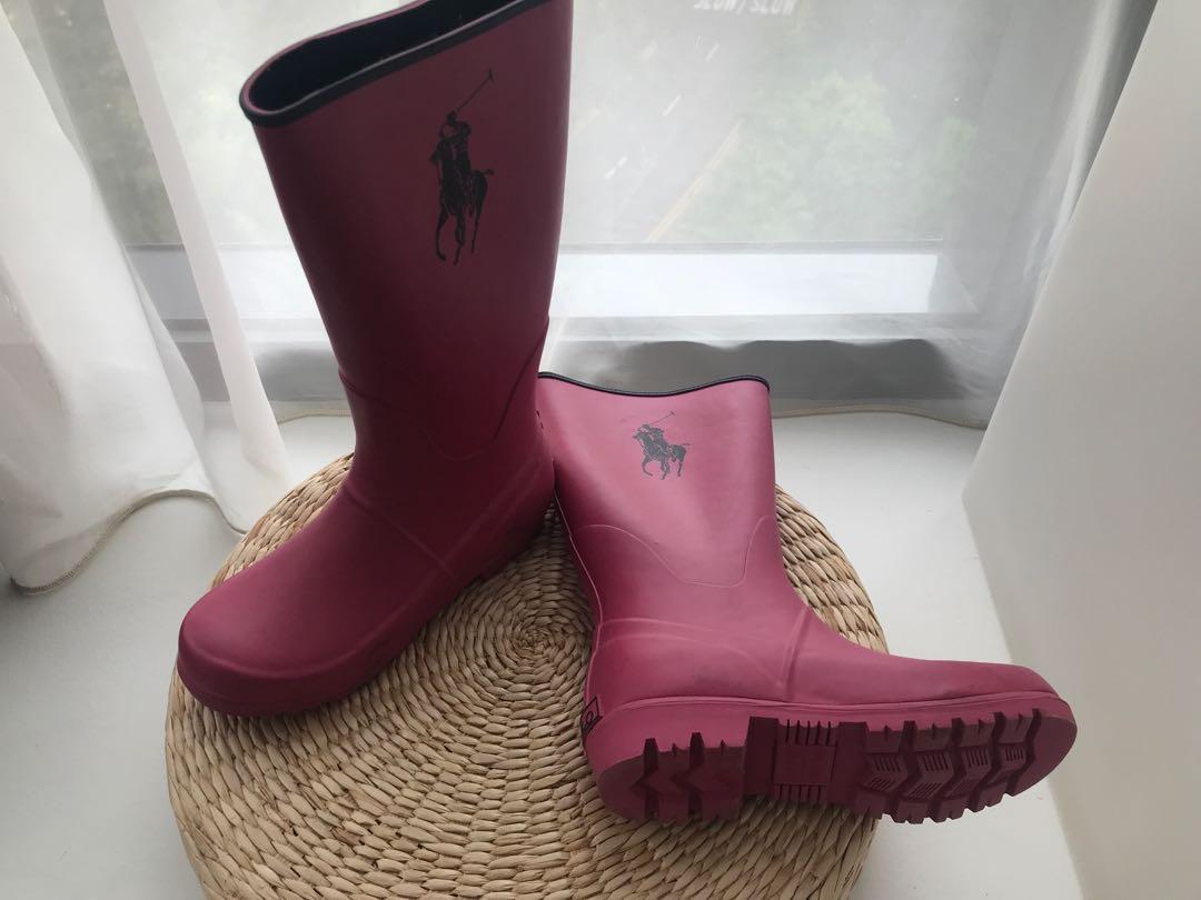 Ralph lauren pink rain boots outlet