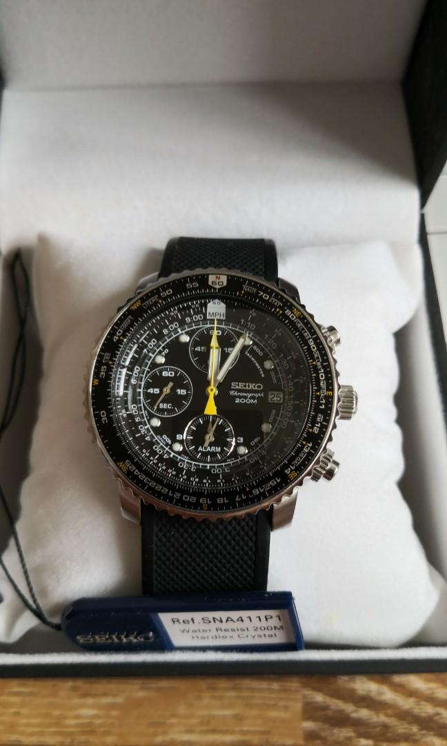 Full Set] Seiko Flightmaster Chronograph SNA411, Men's Fashion, Watches &  Accessories, Watches on Carousell