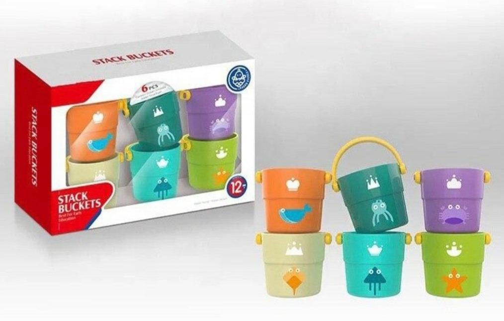Stack Buckets with Sea Animals Designs, Babies & Kids, Infant Playtime ...