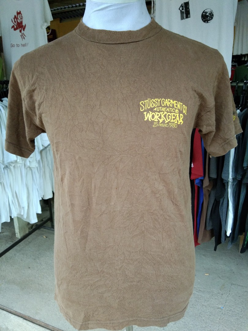 STUSSY GARMENT CO. AUTHENTIC WORKGEAR SINCE 1980, Men's Fashion, Tops   Sets, Tshirts  Polo Shirts on Carousell