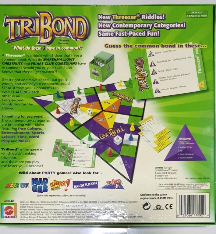 Tribond Board Game collection set, Hobbies & Toys, Toys & Games on Carousell