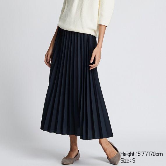 Uniqlo Black Navy Pleated Skirt 420358 Top Selling Women s