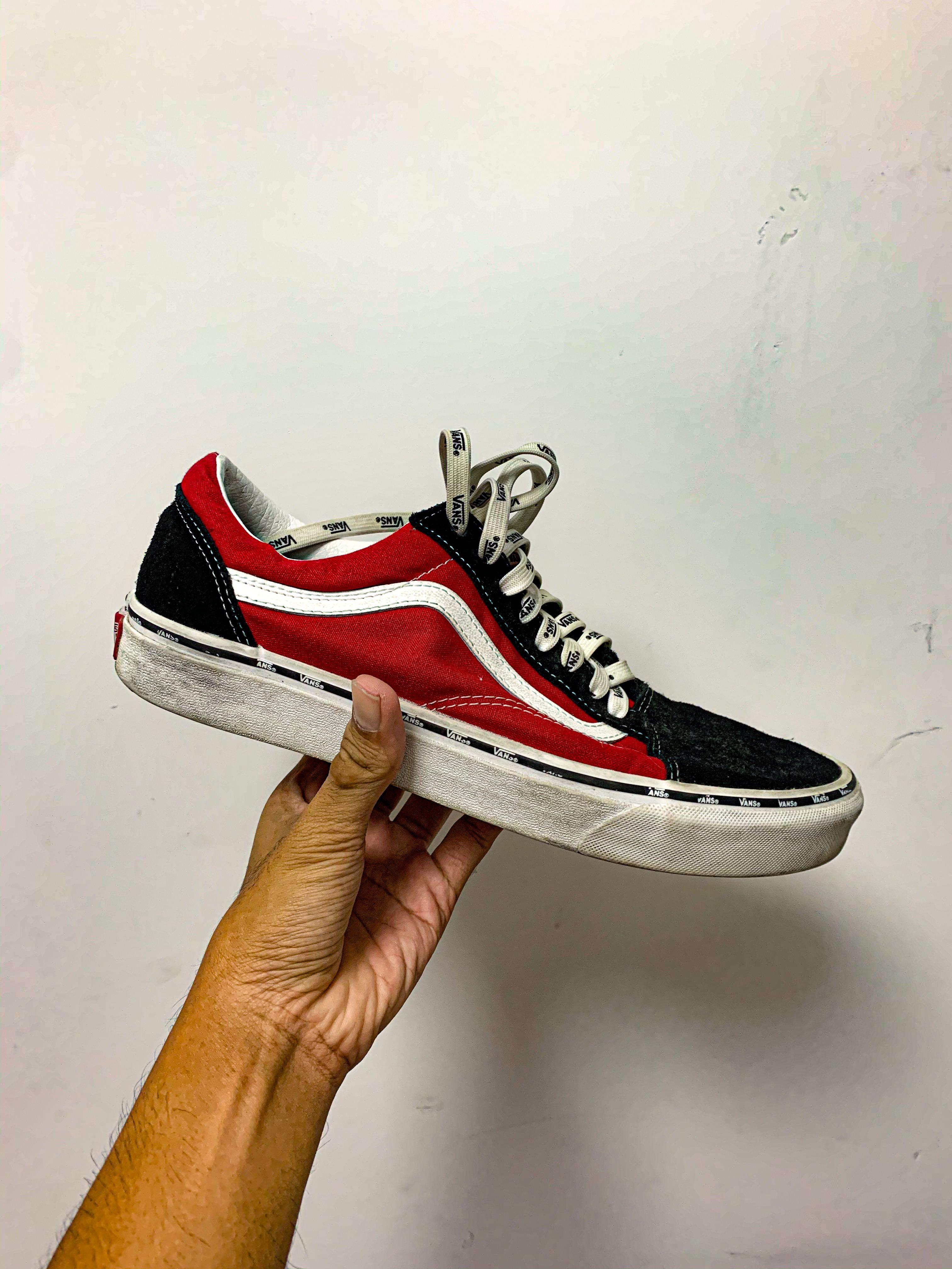 vans old skool red sneakers