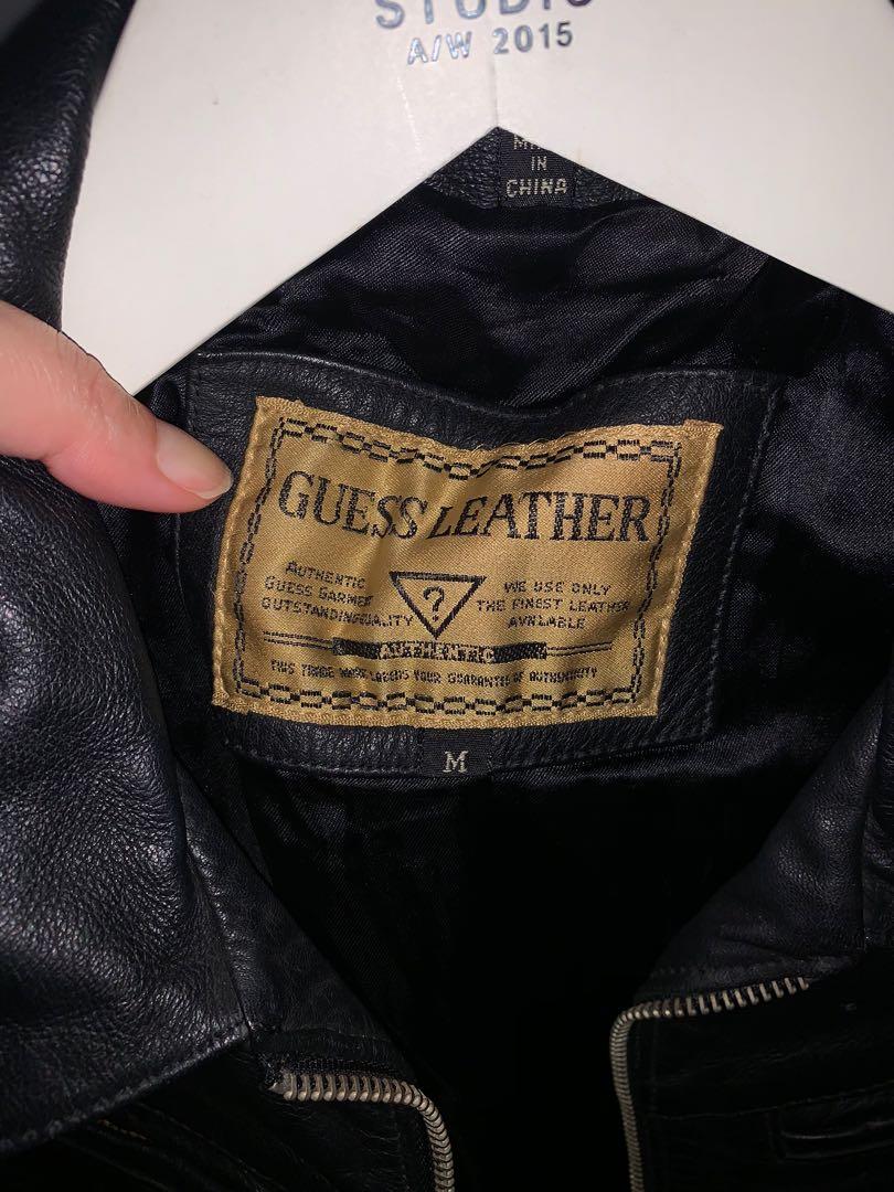 Vintage GUESS Genuine leather Jacket lined USA SZ MED Women s Fashion Coats Jackets and Outerwear on Carousell