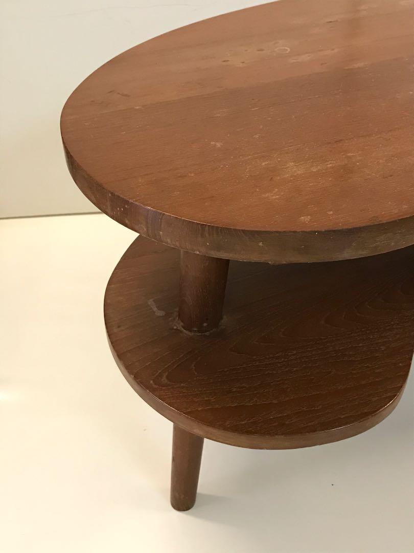 Vintage teak coffee table kidney bean shaped, Furniture & Home Living