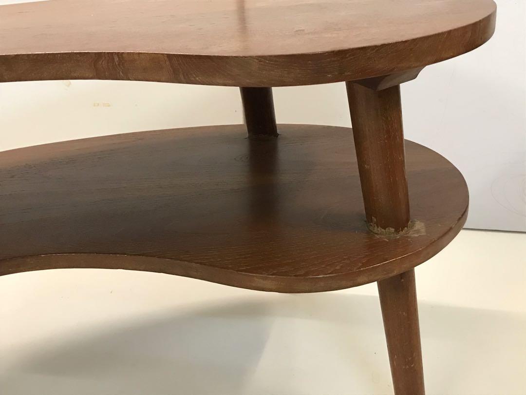 Vintage teak coffee table kidney bean shaped, Furniture & Home Living