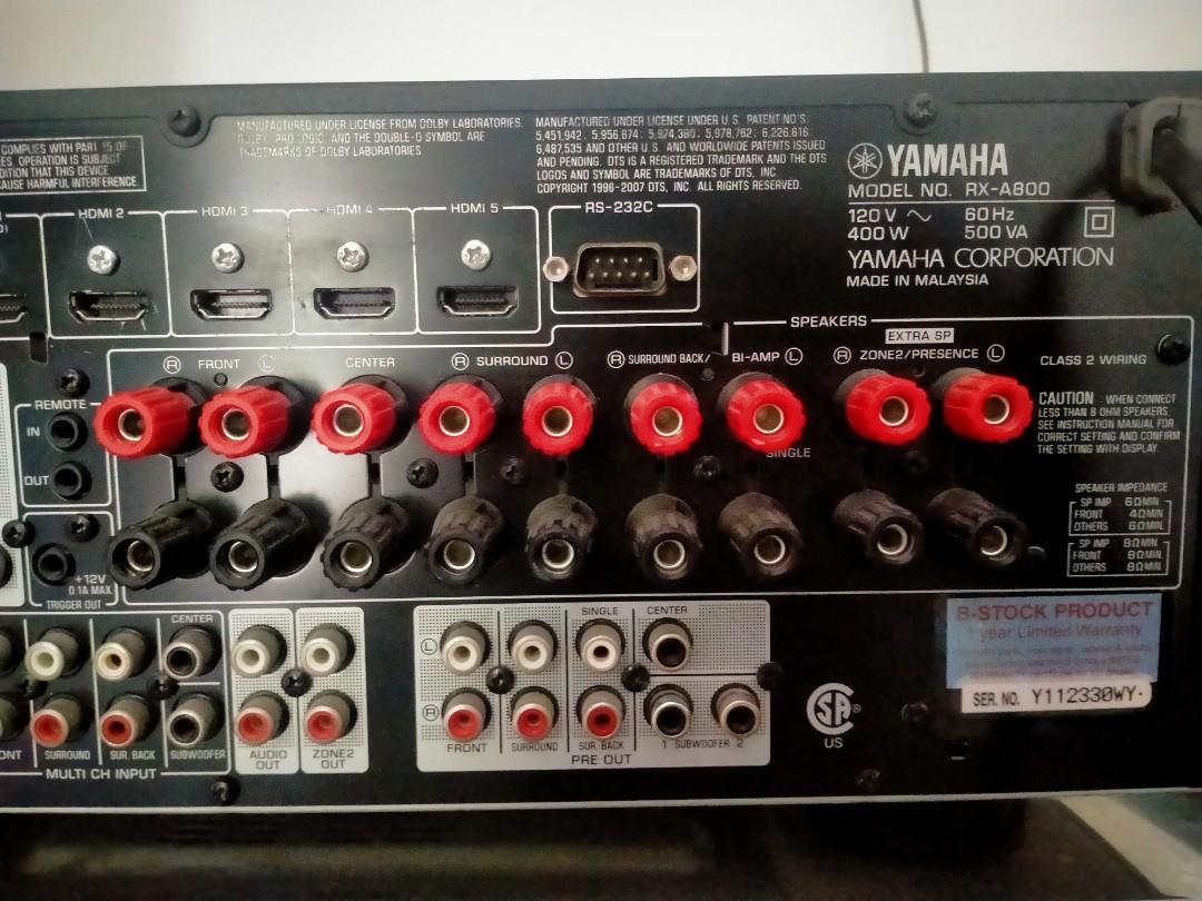 Yamaha aventage rx a800 avr receiver not onkyo denon marantz pioneer