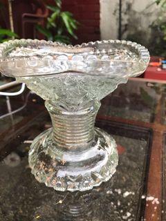 Antique 50’s Glass Heavy Candle Holder