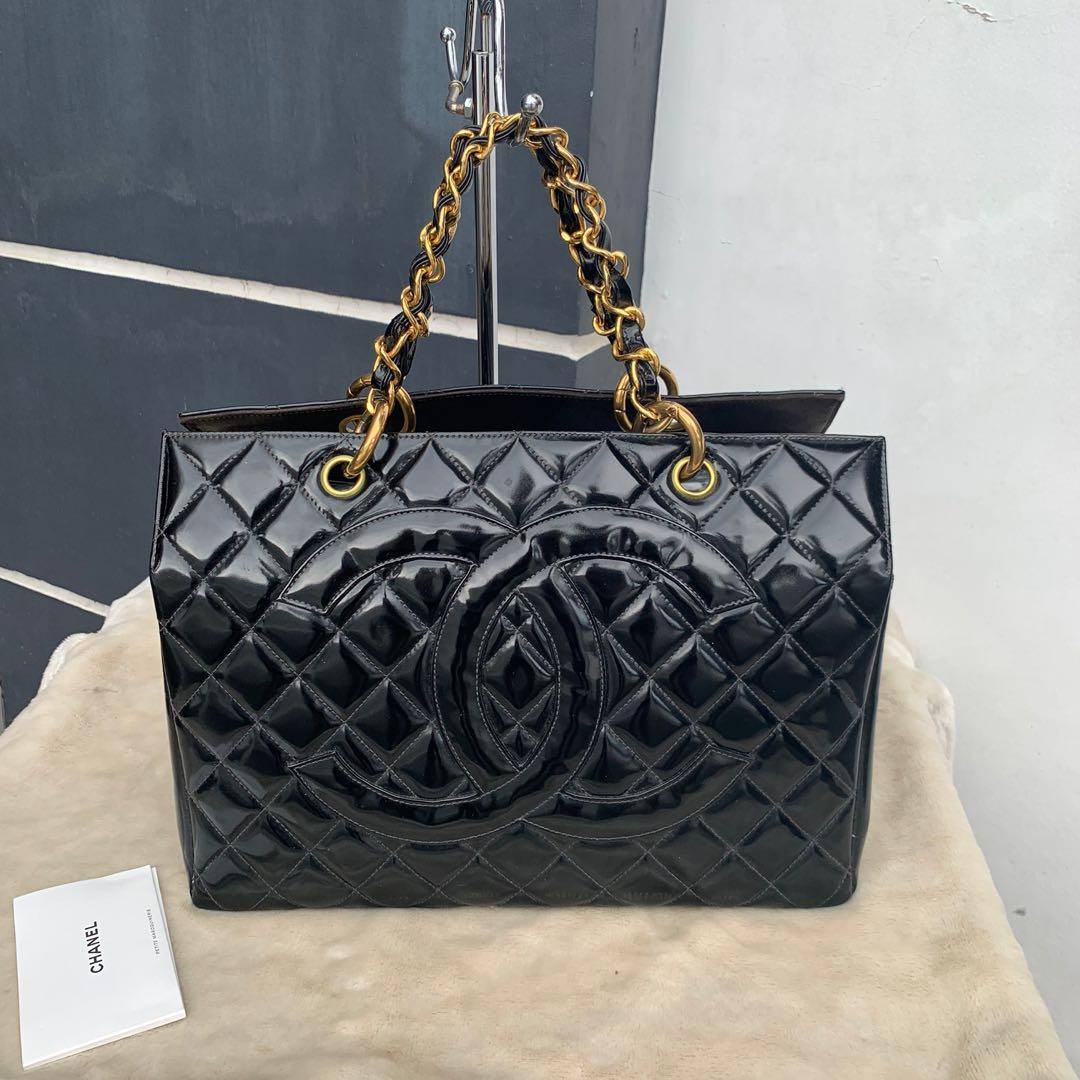 Authentic Chanel Black Patent GST Grand Shopping Tote Bag, Luxury, Bags &  Wallets on Carousell