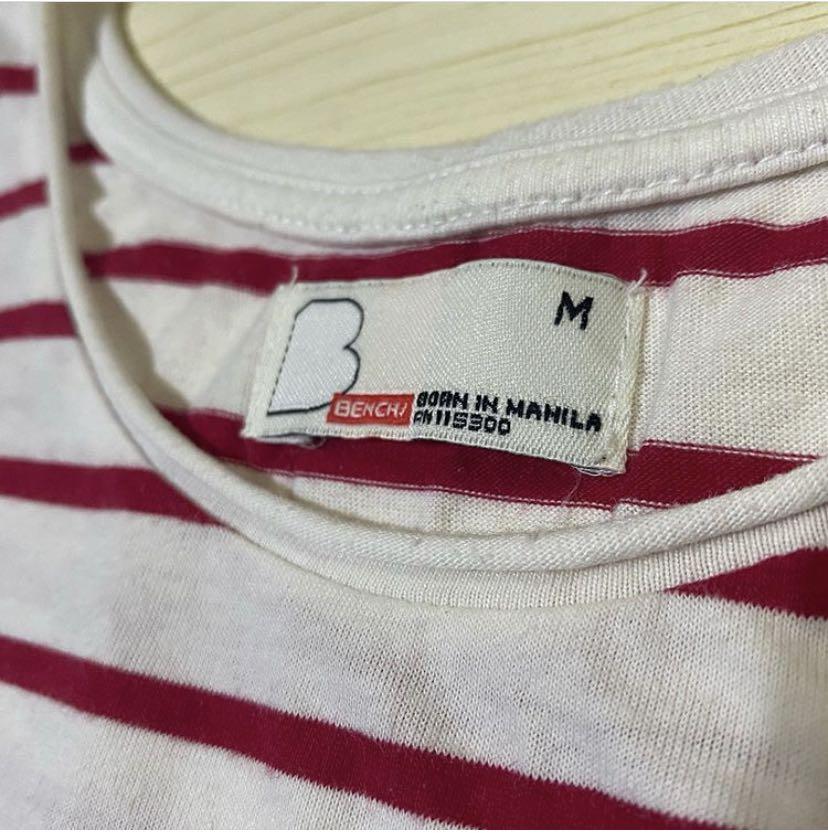 Bench striped sleeveless semi-crop top (Category: Sleeveless) located in Cavite. Submitted by jo.sell.a (Listing ID 1045084868, Image 3). Description: Condition: 10/10 //Also available on my shopee account @guia.jo and ig account @jo.sell.a.