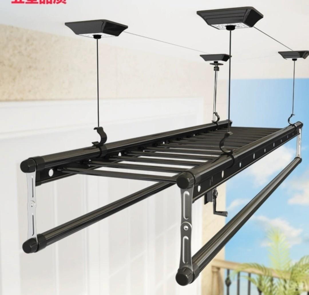 Ceiling drying rack pulley system, Furniture & Home Living, Bathroom