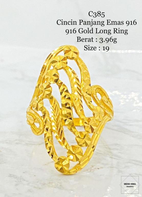 Cincin Panjang Emas 916 Women S Fashion Jewellery On Carousell