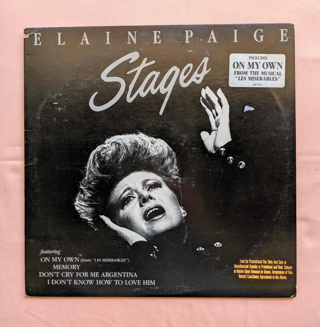 Elaine Paige Stages Lp Hobbies Toys Music Media Vinyls On Carousell