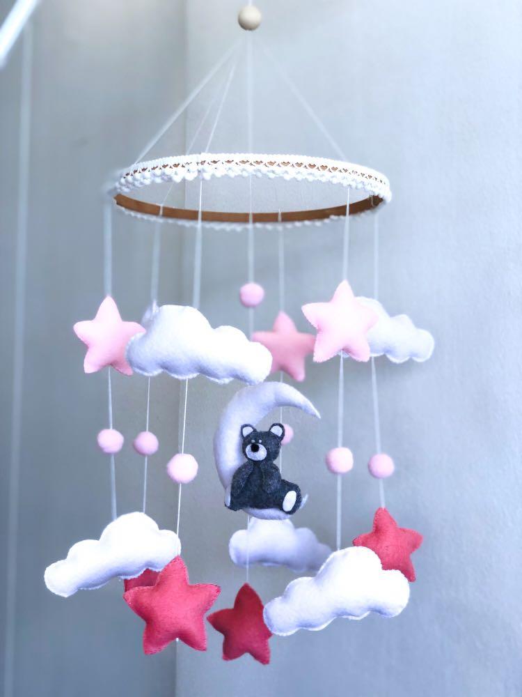 Felt Baby Mobile Baby Bear Mobile Baby Girl Mobile Cot Mobile Crib Mobile Felt Mobile Baby Gift Toddler Mobile Toddler Gift Felt Baby Gifts Felt Gifts Babies Kids Cots Cribs On Carousell