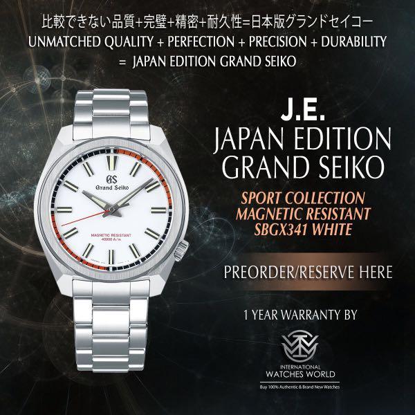 GRAND SEIKO JAPAN EDITION 9F61 SPORT COLLECTION WHITE SBGX341, Mobile  Phones & Gadgets, Wearables & Smart Watches on Carousell