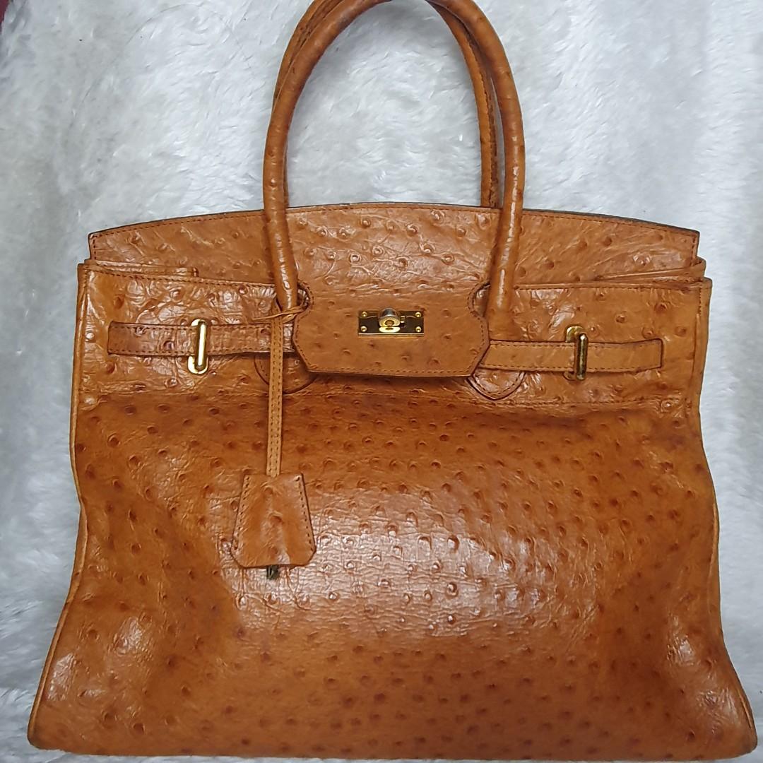 Hermes ostrich skin leather, Women's Fashion, Bags & Wallets, Purses &  Pouches on Carousell