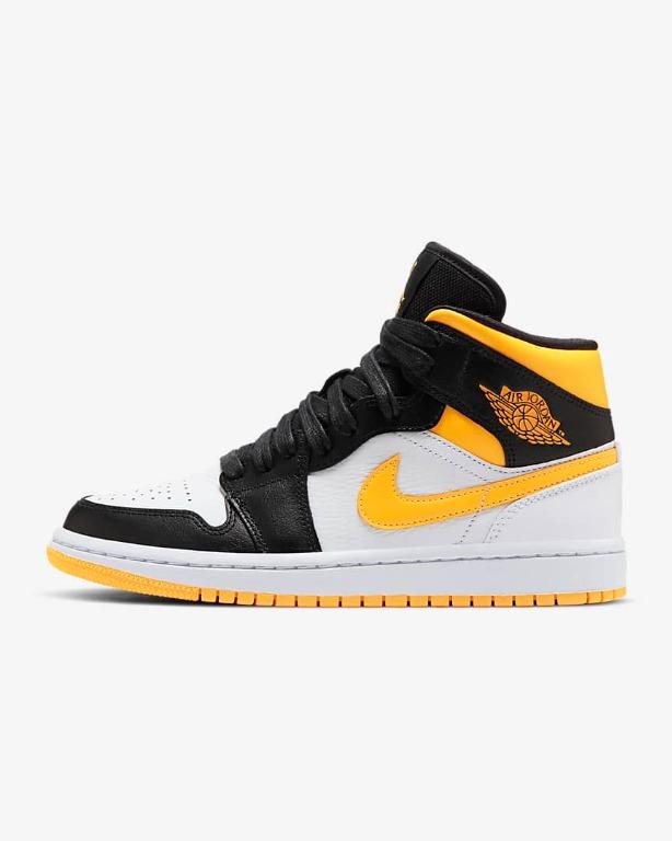 jordan 1 black and yellow mid