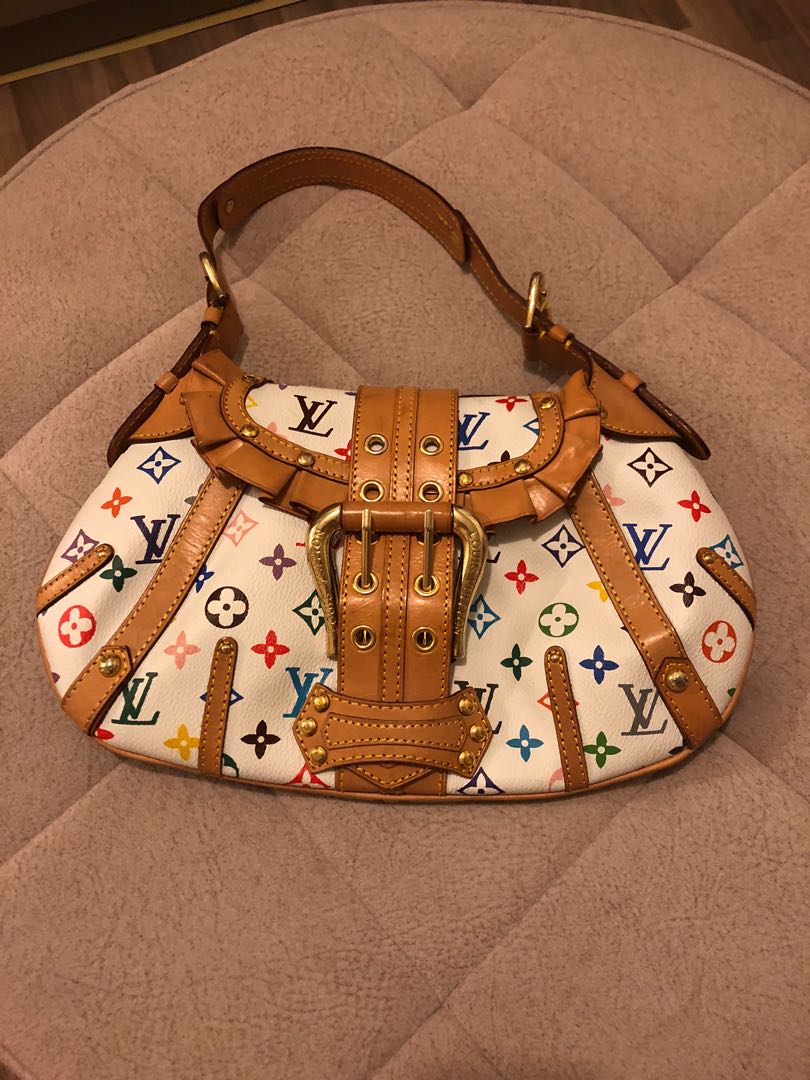 Authentic Louis Vuitton White Multicolor Monogram Leonor Bag, Luxury, Bags  & Wallets on Carousell