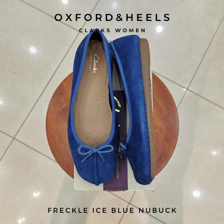 Clarks store blue flats