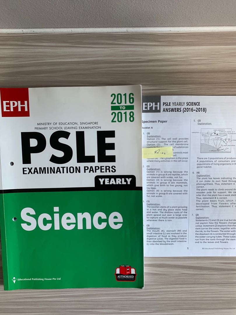 PSLE Science Exam Papers 20162018 (with answer key), Hobbies & Toys
