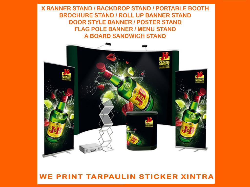 Roll Up Banner Stand Brochure Stand Backdrop Stand Booth Counter X Banner Easel Everything Else Others On Carousell