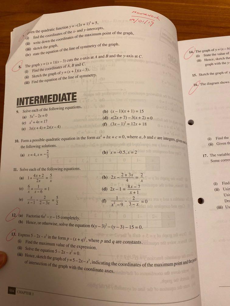Sec 3 Math Workbook, Hobbies & Toys, Books & Magazines, Assessment ...