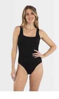 Square Neck Black Swimsuit