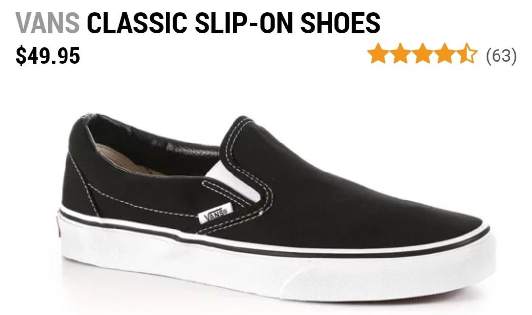 vans slip on fashion