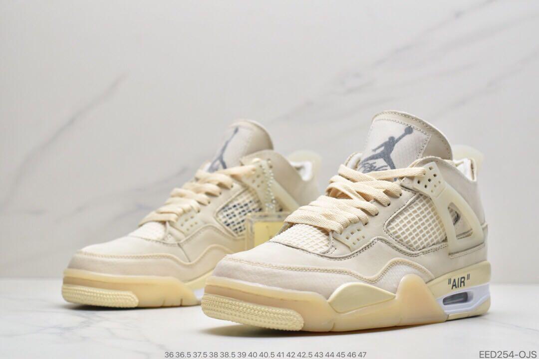 OFF WHITE x Air Jordan 4 “Sail” Beige  Pictures of shoes, Air jordans, Jordan  4 off white