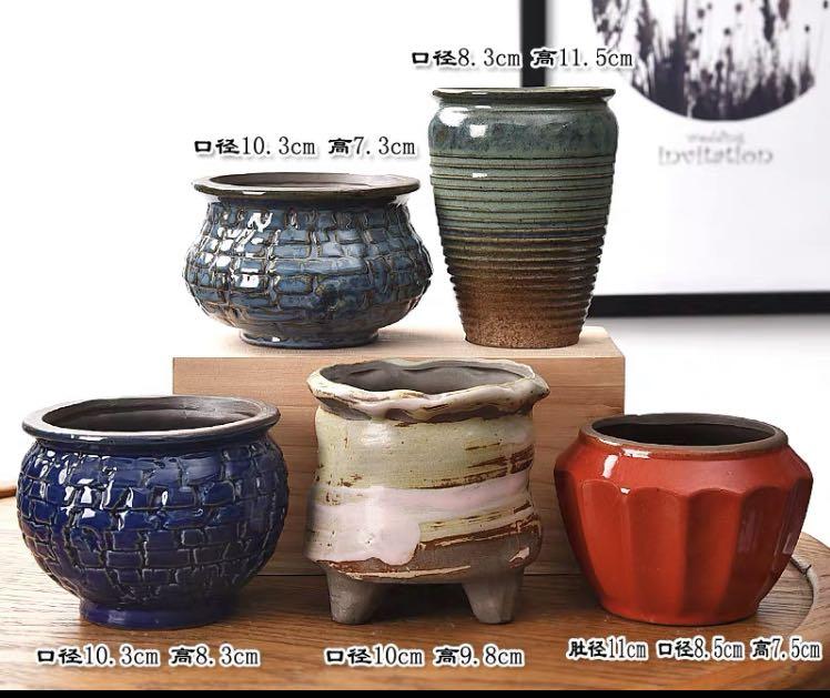 1 Set Of 5 Pcs Ceramic Pots Planters For Succulents Cactus Gardening Pots Planters On Carousell