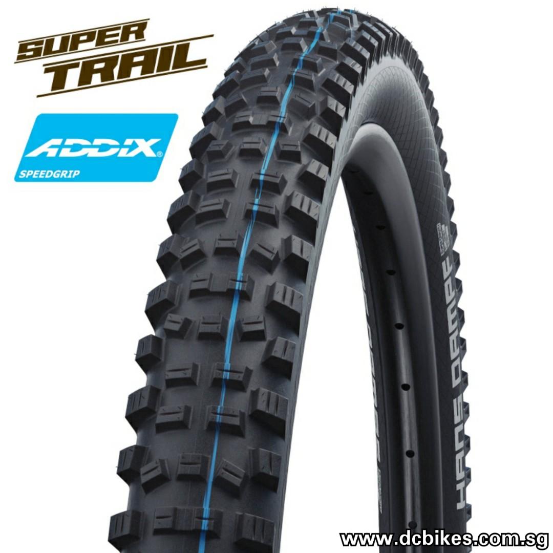 Schwalbe 27.5 X 2.8 Hans Dampf Evo Super Trail MTB Tubeless Folding Boost Tyre Dcbikes 148mm X 12mm PRICE FOR 1 TIRE Sports Equipment Bicycles Parts Parts Accessories on Carousell