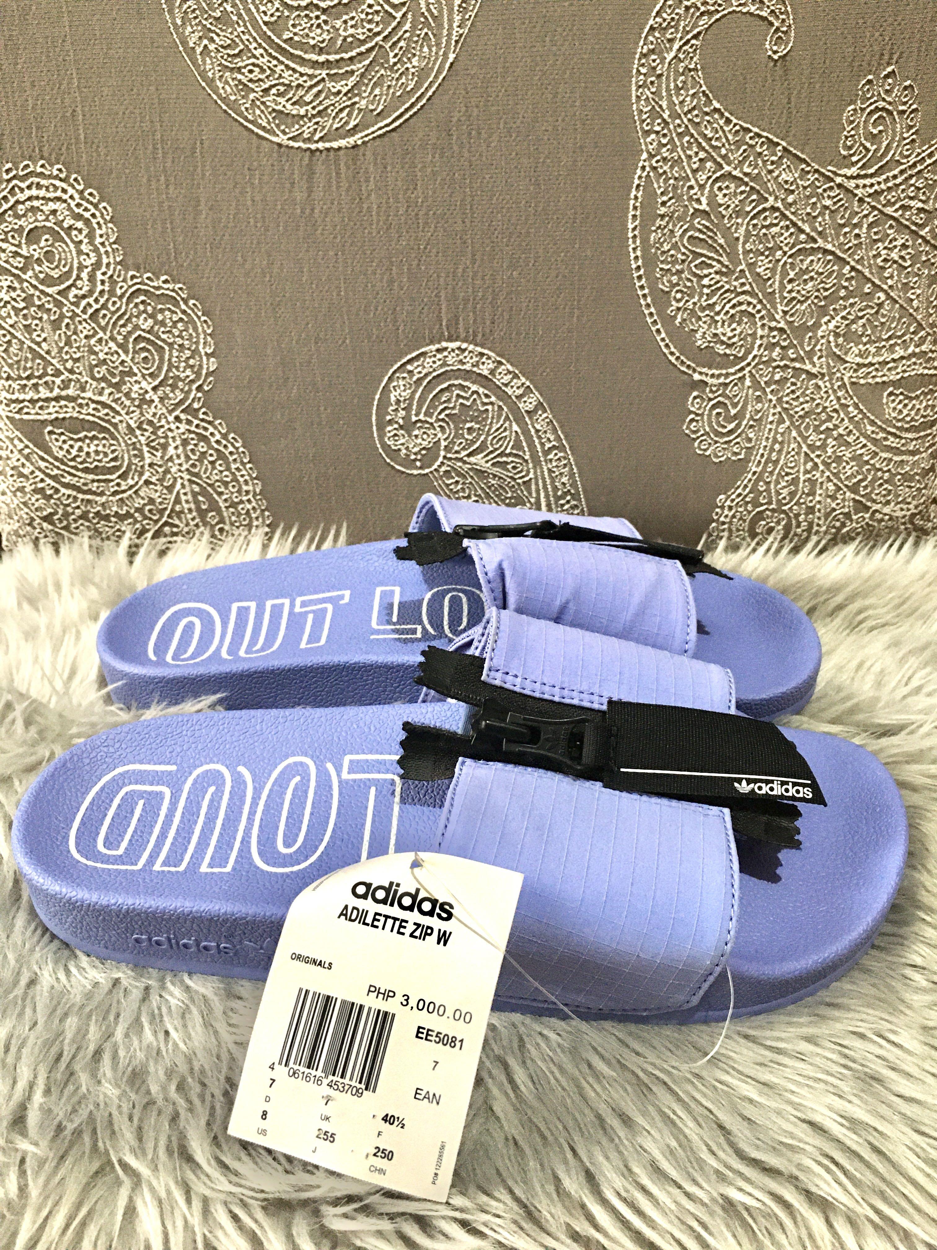 Adidas Adilette Zip (Purple), Women's Fashion, Footwear, Flats u0026 Sandals on  Carousell