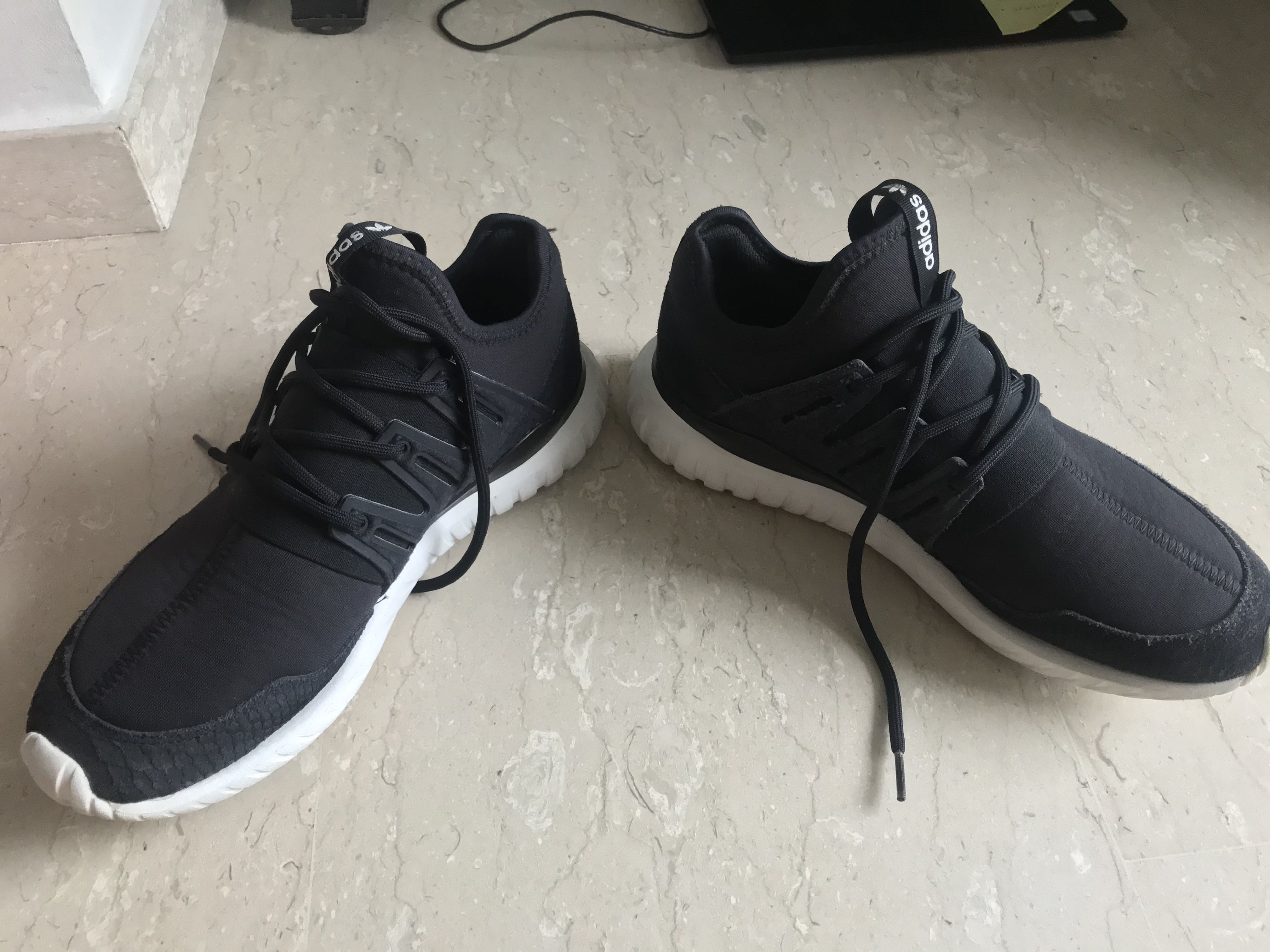 black tubular shoes