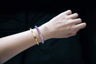 Amethyst + Lavender Ametyst Gemstone Bracelet