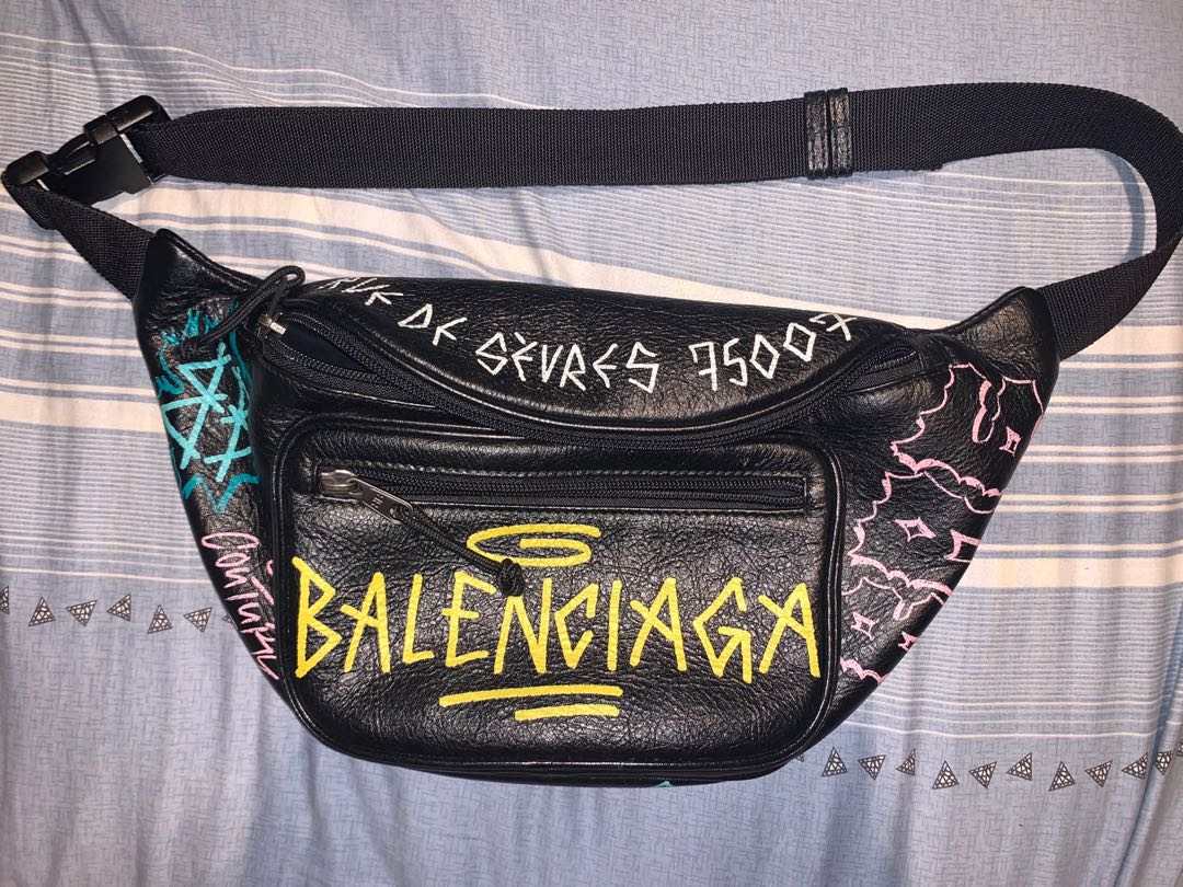 Original balenciaga graffiti waist bag, Luxury, Bags & Wallets on
