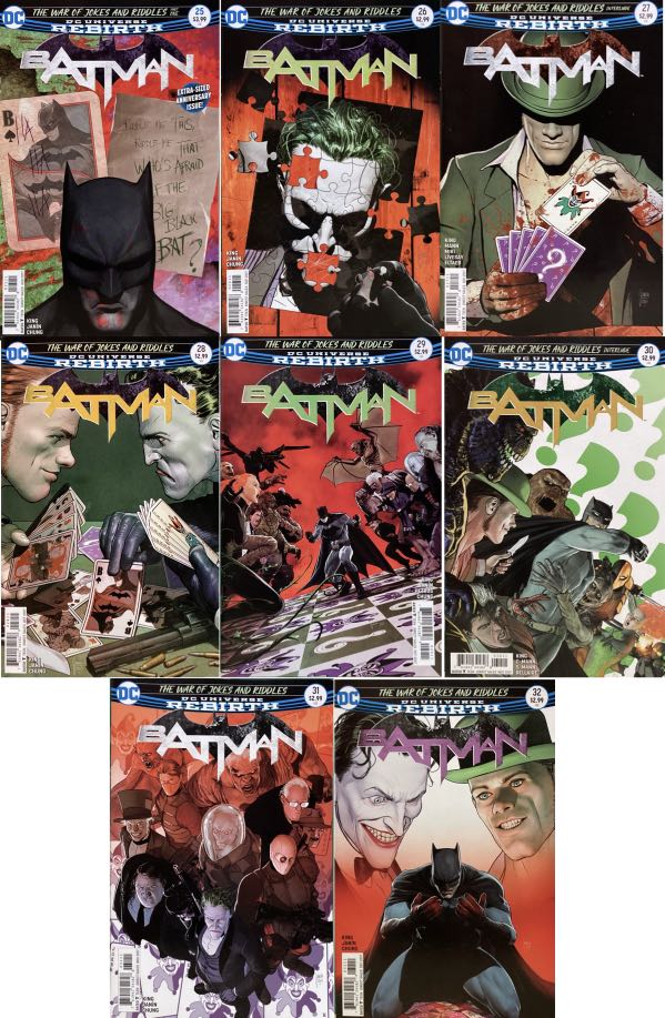 Batman - “The War of Jokes and Riddles” Story Arc, #25-32 (Set), Hobbies &  Toys, Books & Magazines, Comics & Manga on Carousell
