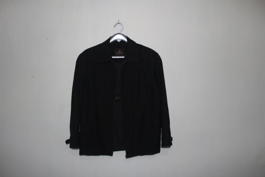 smart black coat with hood